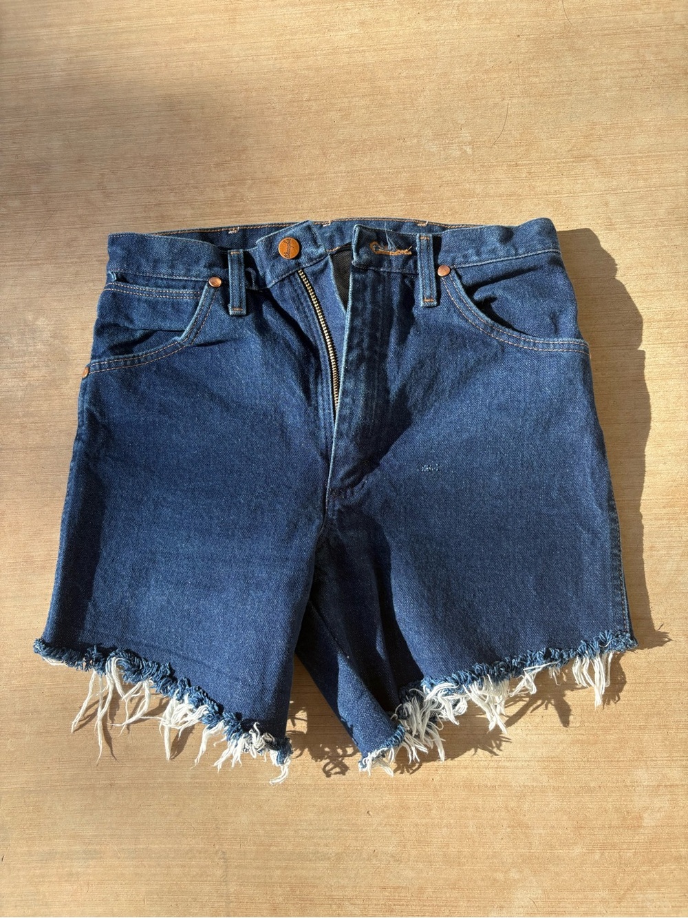 Wrangler Blue Denim Jean Shorts Cutoffs - Classic Indigo
